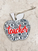 Teacher Apple Ornaments MOQ of 4 WS