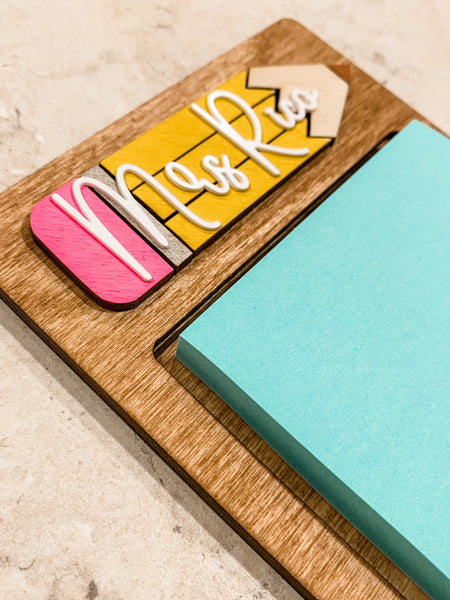 Teacher Sticky Note Holder