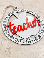 Teacher Apple Ornaments MOQ of 4 WS