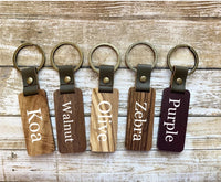 Wooden Rectangle KeychainWS