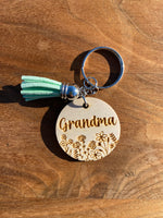 Floral Mama/Nana/etc Keychains MOQ OF 20 WS