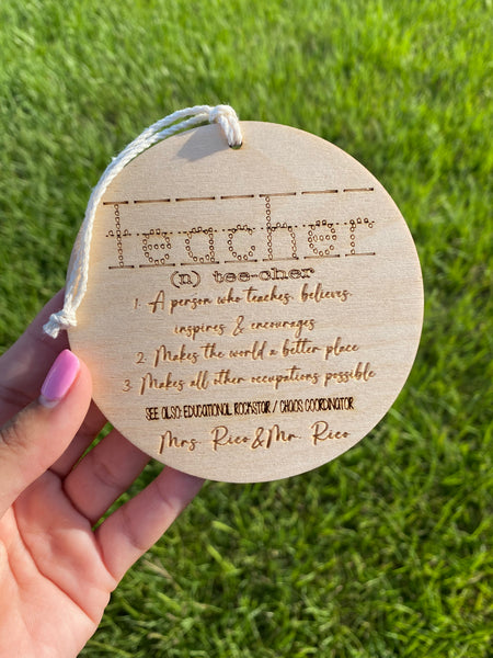 Teacher Ornament MOQ of 4 WS