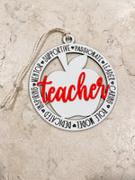 Teacher Apple Ornaments MOQ of 4 WS