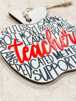 Teacher Apple Ornaments MOQ of 4 WS