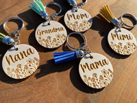 Floral Mama/Nana/etc Keychains MOQ OF 20 WS