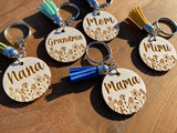 Floral Mama/Nana/etc Keychains MOQ OF 20 WS