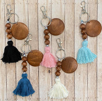 Wooden Bead Tassel Keychain WS